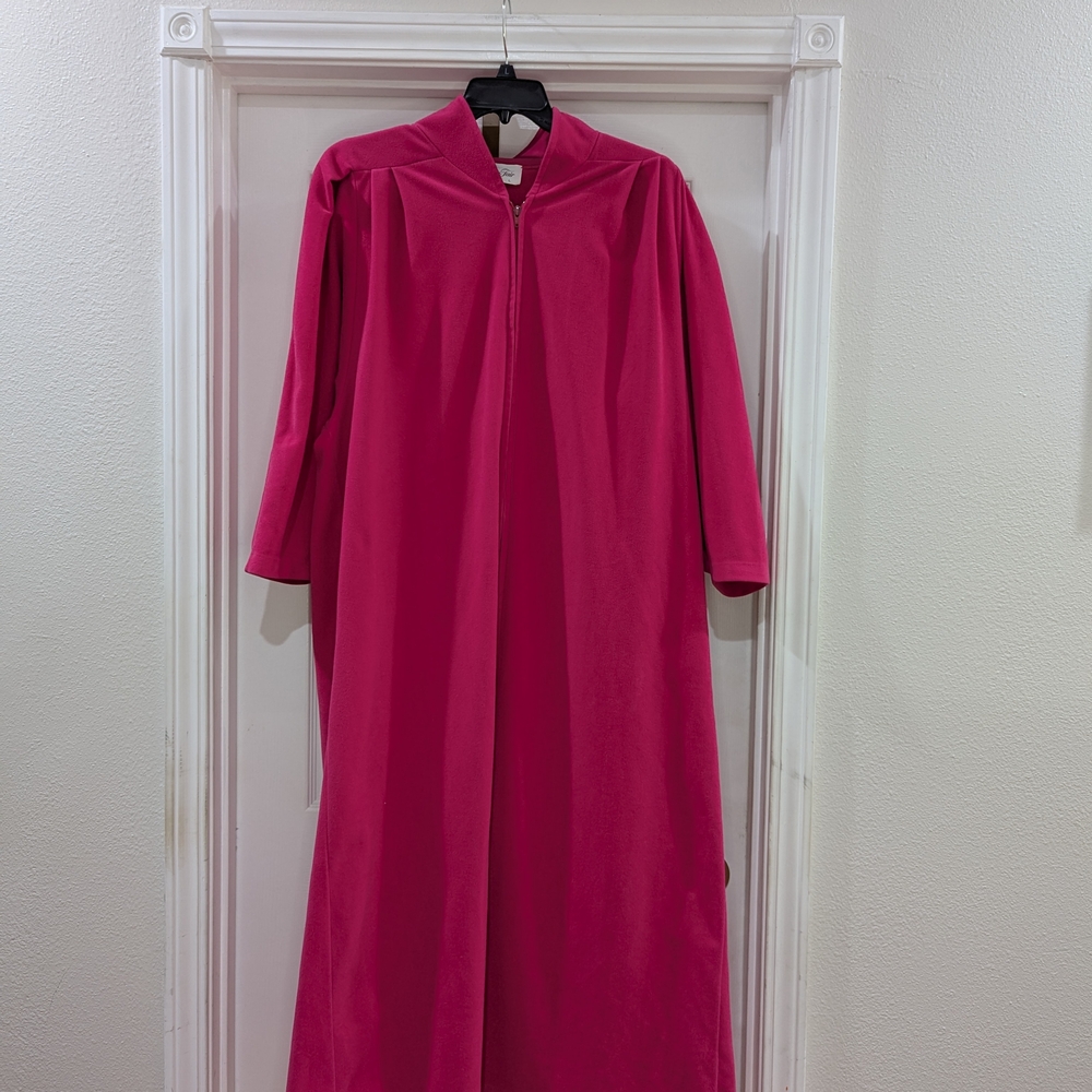 Vintage Vanity Fair Vibrant Pink Long Robe